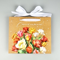 Пакет ламинированный с лентой &laquo;Самой нежной&raquo;, M 30 &times; 9 &times; 26 см