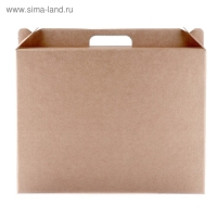 Коробка универсальная с ручкой, бурая, 34,5 х 8 х 27 см