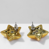 Серьги металл &laquo;Звезда&raquo; малая, цвет золото