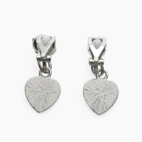 Серьги-клипсы детские "Выбражулька" сердце кристалл, цвет сиренево-радужный Серьги-клипсы детские "Выбражулька" сердце кристалл, цвет сиренево-радужный