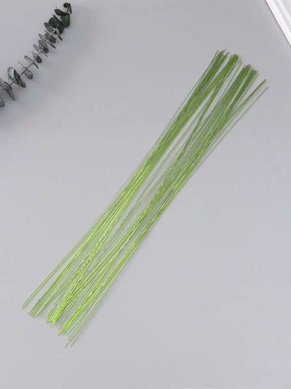 Проволока для изготовления искусственных цветов "Зелёная хром" длина 40 см сечение 0,7 мм набор 50 ш