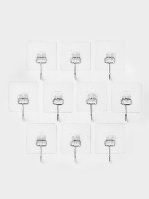 Набор самоклеящихся крючков, усиленные, с большим крюком, 10 шт, размер 6,5х6,5 см