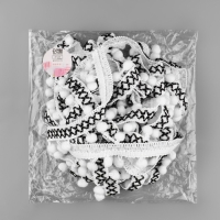 Тесьма декоративная с помпонами, 15 мм, 8 &plusmn; 0,5 м, цвет белый