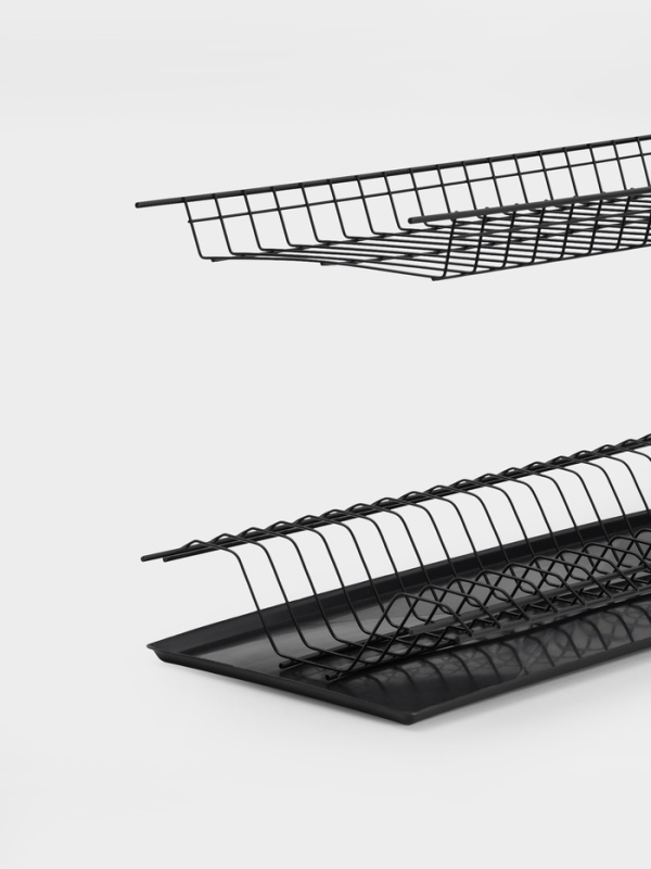 Сушилка для посуды с поддоном для шкафа 60 см, 56.5&times;25.6 см, чёрная