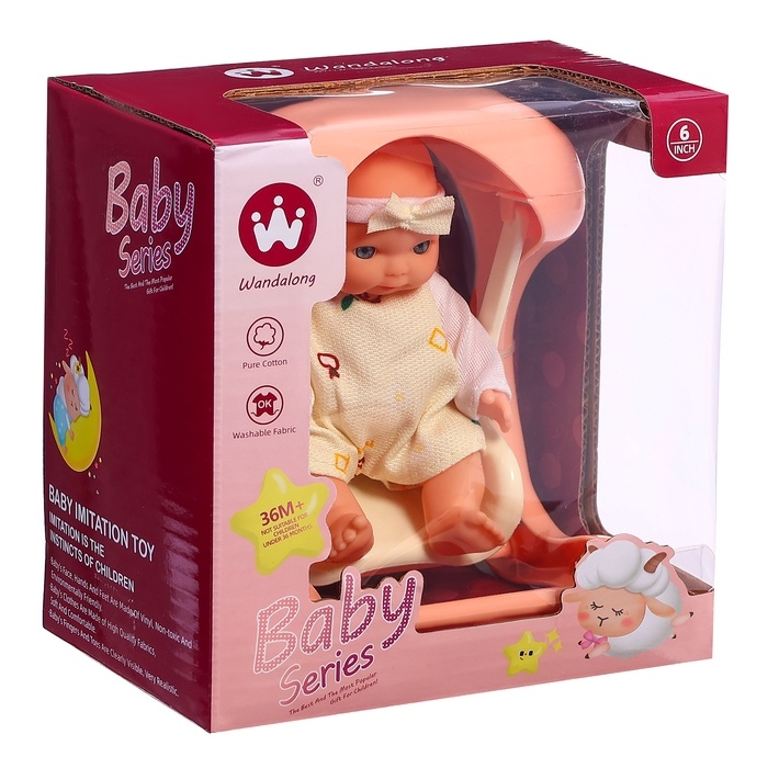 Пупс &laquo;Милый малыш&raquo; с качелью, 15 см, МИКС