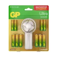 Батарейка алкалиновая GP Ultra, ААА+АА, LR03+LR6-24BL, 1.5В, блистер 12+12 шт, вентилятор