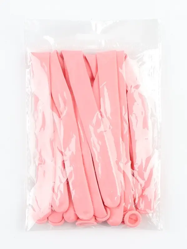 Воздушные шары для моделирования 125 см, d=7.5 см, 10 шт., розовые