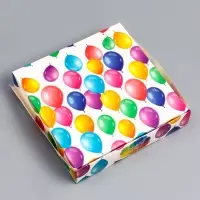 Коробка складная Happy Birthday, 20&times;20&times;4 см