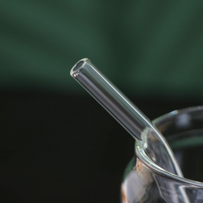 Стакан стеклянный с трубочкой &laquo;Эко&raquo;, 500 мл, 7,5&times;15,5 см