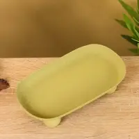 Блюдо сервировочное текстурное на золотых ножках сферах "Олива" 20х10,5х5 см