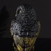 Статуэтка "Сова на пеньке" 14х9х10 см, цвет черный