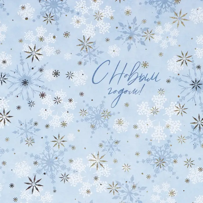 Упаковочная бумага на новый год, двухсторонняя крафтовая &laquo;С Новым годом!&raquo;, 70 х 100 см
