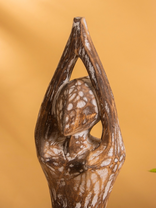 Набор сувенирный "Медитация" дерево, h - 30,25 и 20 см, цв. коричневый