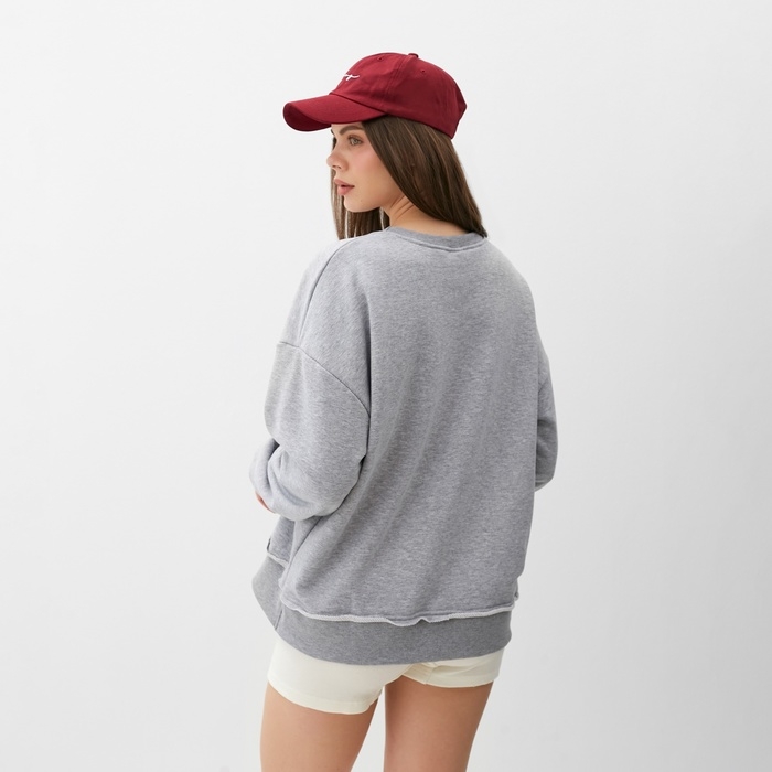 Свитшот женский MINAKU: Casual Collection цвет светло-серый меланж, размер 42-44 Свитшот женский MINAKU: Casual Collection цвет светло-серый меланж, размер 42-44