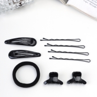 Набор для волос &laquo;Венди&raquo;, резинка 5.5 см, 6 невидимок 5.5 см, 5 см, 2 краба 2.5 см, дуга, чёрный