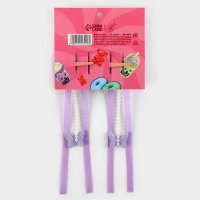 Заколки для волос с бантиком &laquo;Для сладкой девочки&raquo;,2 шт., 4 х 15 см