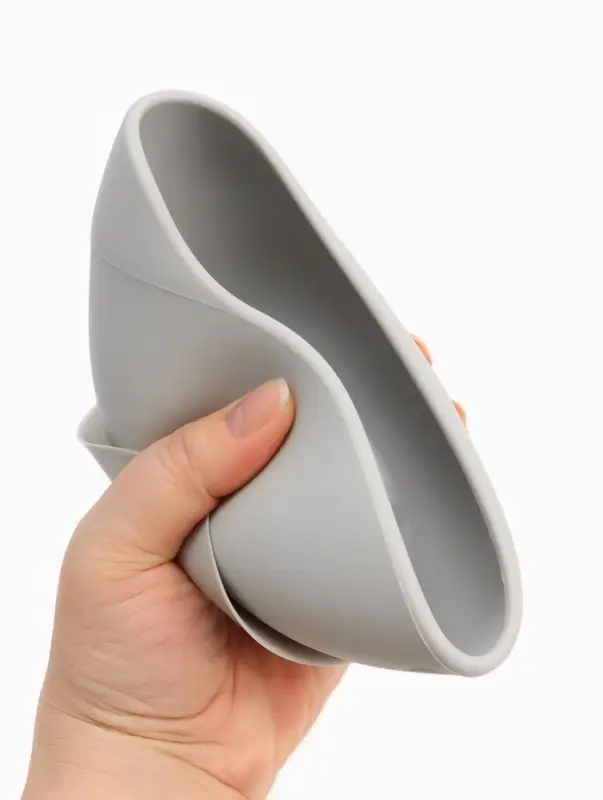 Тарелка детская на присоске и ложка, серый, Mum&Baby