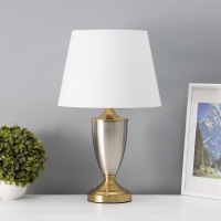 Настольная лампа с абажуром RISALUX &laquo;Лори&raquo;, Е27, 40 Вт, латунь, 28&times;28&times;45.5 см