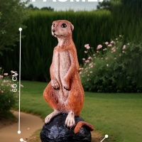 Садовая фигура из полистоуна &laquo;Большой сурикат на камне&raquo;, 60&times;24&times;22 см