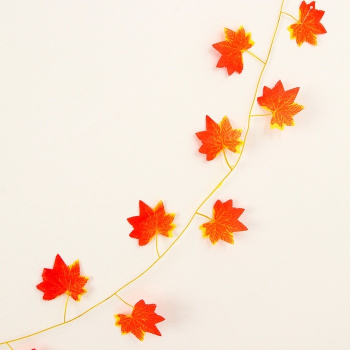Декор &laquo;Гирлянда из листьев&raquo; длина: 2,4 м, ширина: 17 см, цвет красно-жёлтый