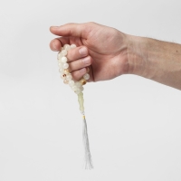 Чётки мусульманские шар №10 &laquo;Оникс светлый&raquo;, 33 бусины с перемычками