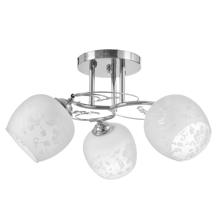 Люстра потолочная Люстра потолочная "Кураж" 3х40Вт Е27 Цвет: Серебро