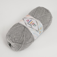 Пряжа для вязания спицами, крючком ALIZE, My baby, 100% акрил, 150 м/50 г, (21 серый меланж)