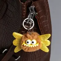 Пушистик на кольце "Муха" беж 9х10х5 см