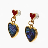 Серьги «Галиотис» сердце, цвет зелёный в золоте Серьги «Галиотис» сердце, цвет зелёный в золоте