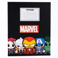 Тетрадь в клетку 18 листов, 5 видов МИКС, обложка мелованный картон, &laquo;Мстители&raquo;