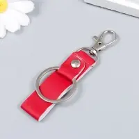 Брелок металл кожзам с карабином "Ремешок - яркий"  7,5х3,2 см