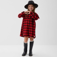 Платье детское с рюшами KAFTAN "Клеточка" размер 32 (110-116) Платье детское с рюшами KAFTAN "Клеточка" размер 32 (110-116)