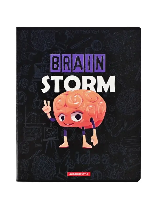 Тетрадь 48 листов, в клетку &laquo;Мозговой штурм&raquo;, мелованный картон, МИКС