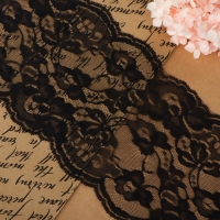 Кружево капроновое, 130 мм &times; 3 &plusmn; 0,5 м, цвет чёрный