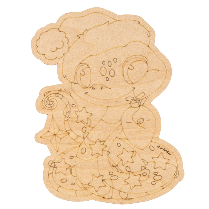 Доска для выжигания на новый год. Заготовка для творчества &laquo;Змея&raquo;, 18.5 х 13.5 см, символ года 2025