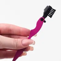 Щеточка и пинцет д/бровей и ресниц складная 10,5см металл/пластик МИКС пакет QF