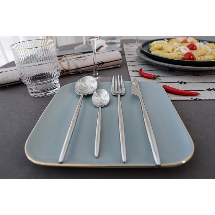 Ложка столовая &laquo;Торнбери&raquo;, длина 21 см, толщина 7 мм, цвет серебряный