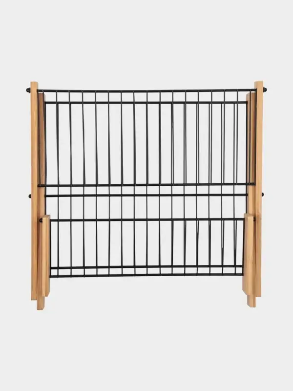 Сушилка для посуды "Meli" бамбук, металл, цвет черный