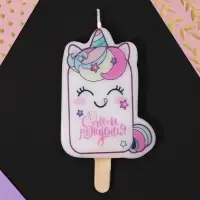 Свеча для торта &laquo;С Днём Рождения&raquo;, единорог, 4,3 х 7,3 см