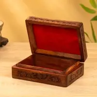 Шкатулка резная "Пента" 18х13х6 см, дерево шишам