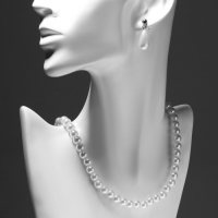 Набор 3 предмета: серьги, бусы, браслет &laquo;Классика&raquo;, цвет белый, 45 см