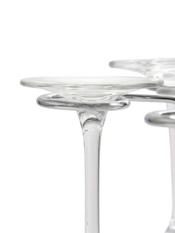 Подставка для бокалов, серебристая, на 6 бокалов