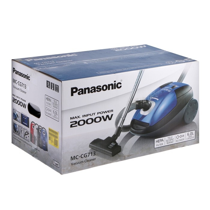 Пылесос PANASONIC MC-CG713, мешок, 2000 Вт, белый Пылесос PANASONIC MC-CG713, мешок, 2000 Вт, белый