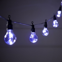 Гирлянда &laquo;Белт-лайт&raquo; 5 м с насадками &laquo;Роса&raquo;, IP44, УМС, тёмная нить, 50 LED, свечение белое, 3 В