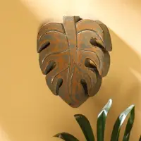 Панно "Лист" дерево 12х13х1 см, цв. коричневый