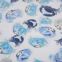 Поднос круглый с бортиками "Крабы" дерево манго 35х35х6,5 см