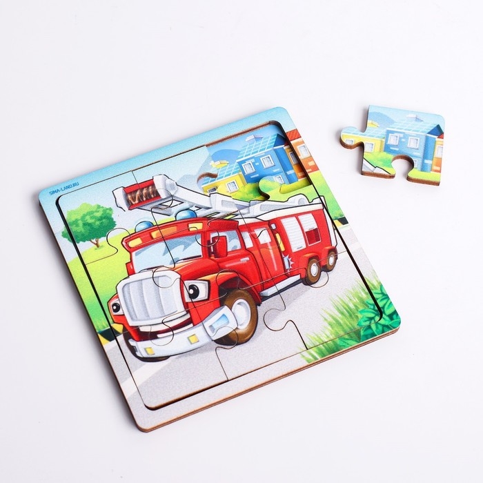 Пазл &laquo;Пожарная машина&raquo;, 9 деталей