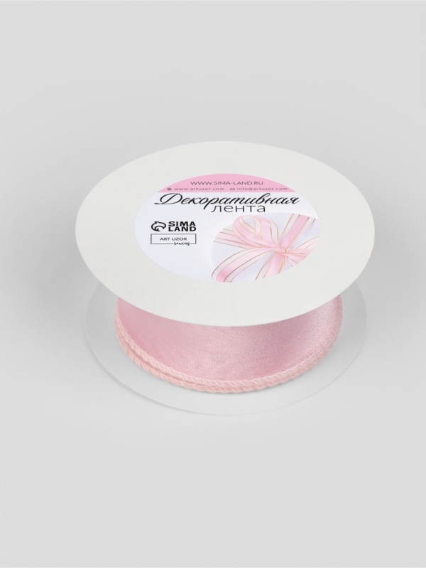 Лента капроновая &laquo;Волна&raquo;, с блеском, 40 мм, 10 &plusmn; 1 м, цвет светло-розовый №36