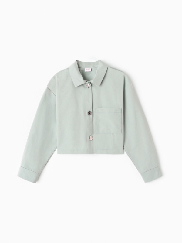 Рубашка для девочки MINAKU: Jeans collection, цвет серо-голубой, рост 116 см