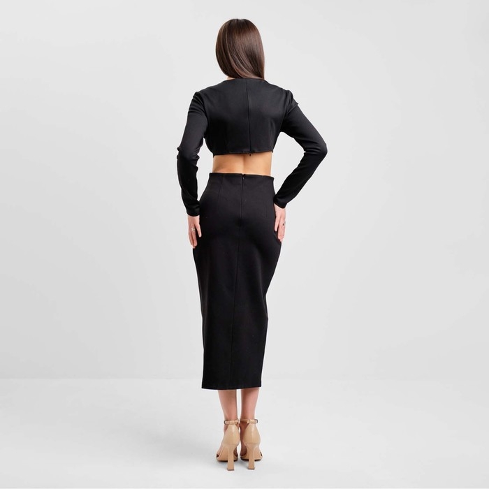 Платье женское с разрезами на талии MIST, размер 46, черный Платье женское с разрезами на талии MIST, размер 46, черный